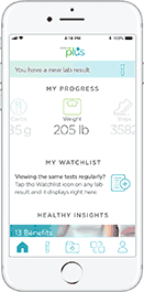 Track progress towards health goals screen