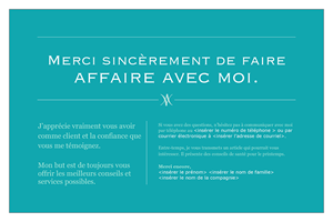 Annonce graphique bleue avec texte en blanc