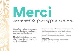 Carte postale graphique de remerciement