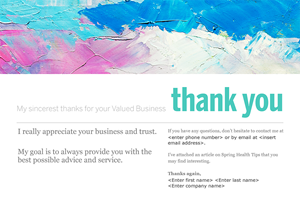 Graphic thank you post card