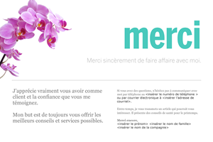 Carte graphique de remerciement avec des fleurs