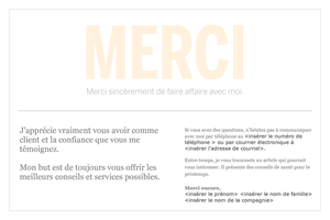 Carte graphique de remerciement